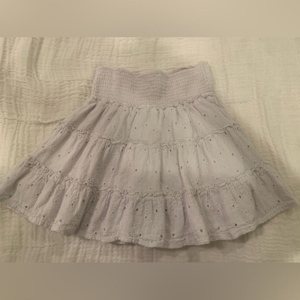 American Eagle White Ruffle Tiered Skirt